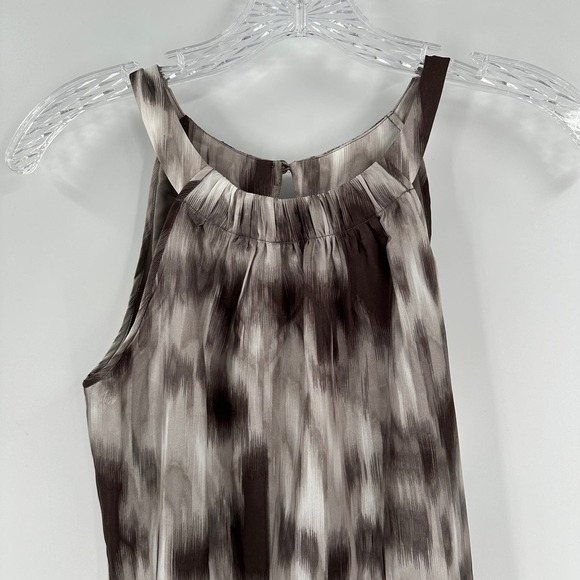 Esprit Collection Gray Tie Dye Silk Halter Neck Sleeveless Midi Dress Size 0 - Picture 3 of 12